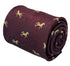 Maroon herringbone tie with thoroughbred horse design