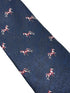 navy dark blue herringbone mens tie with thoroughbred horse design