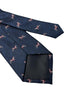 navy dark blue herringbone mens tie with thoroughbred horse design