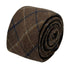 chocolate brown country tweed wool tie with blue check