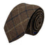 chocolate brown country tweed wool tie with blue check