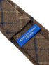 chocolate brown country tweed wool tie with blue check