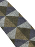 grey, blue and brown geometric triangular pattern cotton mens tie