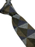 grey, blue and brown geometric triangular pattern cotton mens tie