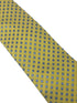 Pale lemon yellow tie with light blue polka spots