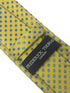 Pale lemon yellow tie with light blue polka spots