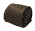 Chocolate coffee brown tie with light yellow pin spots in a subtle squared pattern