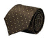 Chocolate coffee brown tie with light yellow pin spots in a subtle squared pattern