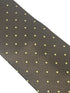Chocolate coffee brown tie with light yellow pin spots in a subtle squared pattern