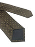 Chocolate coffee brown tie with light yellow pin spots in a subtle squared pattern
