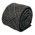 Coffee brown tweed wool check slim tie