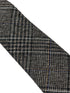 Coffee brown tweed wool check slim tie