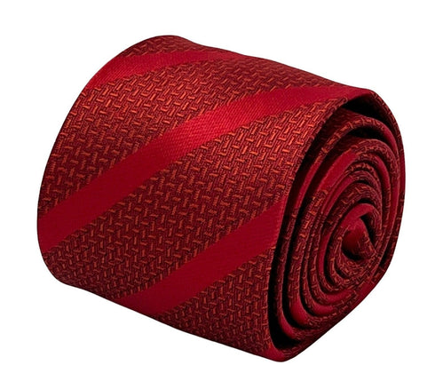 Red two tone tie with subtle stripe