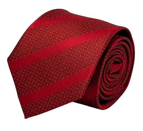 Red two tone tie with subtle stripe