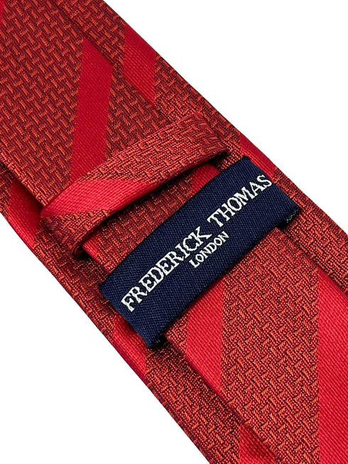 Red two tone tie with subtle stripe