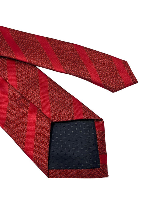 Red two tone tie with subtle stripe