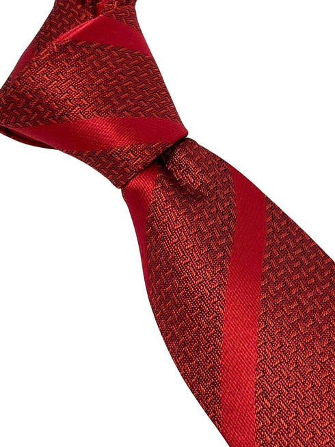 Red two tone tie with subtle stripe