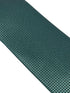 Dark forest pine green silky tie with subtle squared pattern