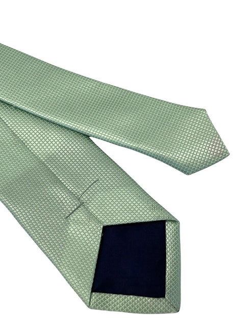 pale mint pistachio sage pastel green tie with subtle squared design