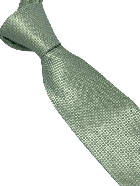 pale mint pistachio sage pastel green tie with subtle squared design
