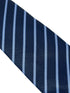 dark navy blue tie with light pale blue stripe
