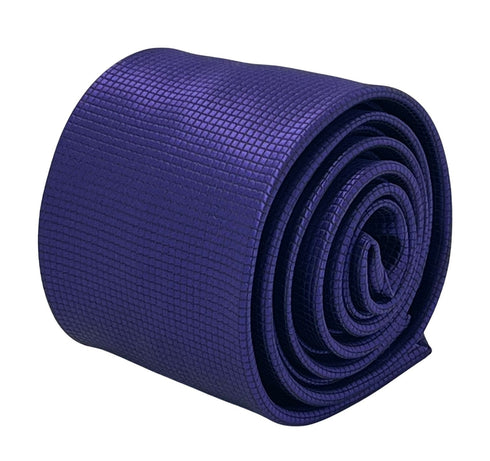 dark cadbury purple tie with subtle squared design