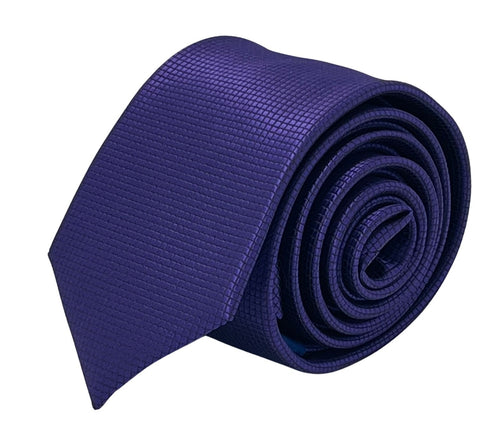 dark cadbury purple tie with subtle squared design