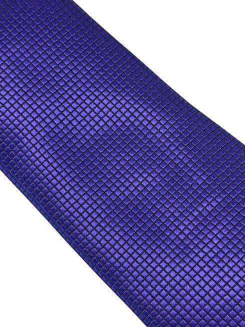 dark cadbury purple tie with subtle squared design