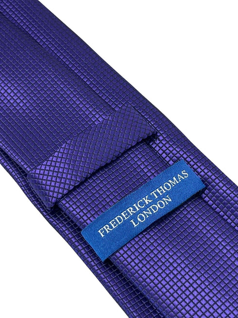 dark cadbury purple tie with subtle squared design