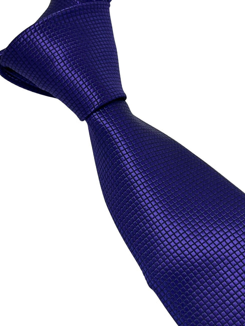 dark cadbury purple tie with subtle squared design