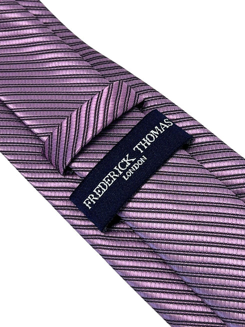 mauve pink purple striped tie