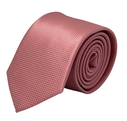 baby light pink tie with subtle squared pattern