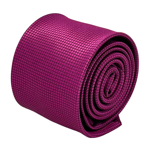 berry fuchsia bright pink tie with subtle squared pattern