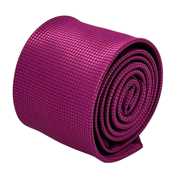 berry fuchsia bright pink tie with subtle squared pattern