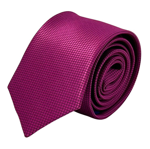 berry fuchsia bright pink tie with subtle squared pattern