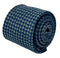 dark blue and grey tie with geometric pattern