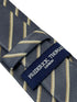 grey tie with honeycomb pattern & bronze stripe