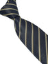 grey tie with honeycomb pattern & bronze stripe