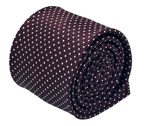 maroon burgundy red with white pin spot tie