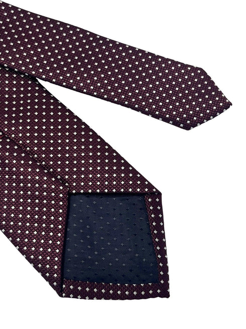 maroon burgundy red with white pin spot tie
