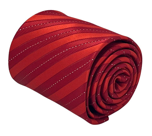 two tone red striped tie with glitter thread