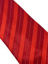 two tone red striped tie with glitter thread