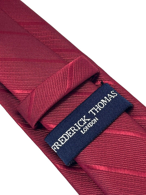 two tone red tie with subtle thin stripe
