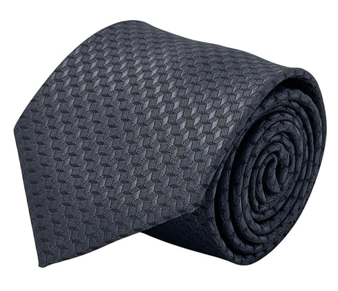 dark charcoal grey tie with geometric design