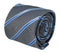 grey tie with light blue thin stripe