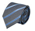 grey tie with light blue thin stripe