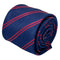 dark navy blue tie with double red stripe