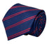 dark navy blue tie with double red stripe