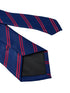 dark navy blue tie with double red stripe