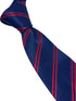 dark navy blue tie with double red stripe